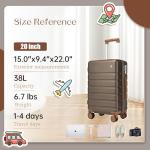 Hulsin 20-Inch Hardside Carry-On Luggage with Spinner Wheels