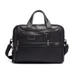TUMI Alpha Expandable Laptop Briefcase - Black Leather
