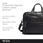 TUMI Alpha Expandable Laptop Briefcase - Black Leather