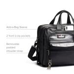 TUMI Alpha Expandable Laptop Briefcase - Black Leather