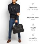TUMI Alpha Expandable Laptop Briefcase - Black Leather