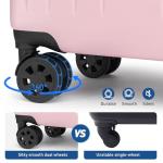 Pink 20-Inch Hardside Carry-On Luggage with Wheels