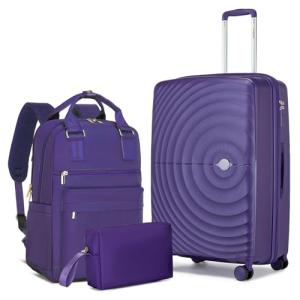 Lavender Expandable 3-Piece Hardshell Luggage Set