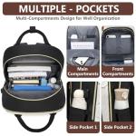 Aviation Laptop Backpack with USB Charger - Beige/Black/Brown