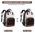 Aviation Laptop Backpack with USB Charger - Beige/Black/Brown