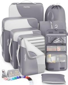 OlarHike 8-Piece Travel Packing Cubes - Ash Grey