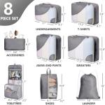 OlarHike 8-Piece Travel Packing Cubes - Ash Grey