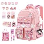 Vivixilan Kawaii Anime Cartoon Backpack with 18Pcs Accessories