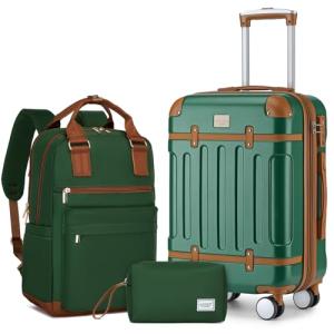 Larvender 3-Piece Expandable Carry-On Luggage Set