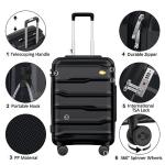 28" Spinner Wheels Suitcase, Lightweight PP with TSA Lock