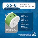 OREI Japan, Philippines Power Plug Adapter - Travel Essential