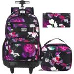 Black ZLYERT Rolling Backpack with Lunch Box for Girls & Women