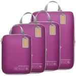 Purple Compression Packing Cubes, 4-Pack for Aviation Travel