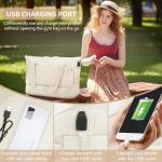 Aviation-friendly USB Sports Duffel for Women (Beige)