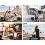 Aviation Laptop Backpack with USB Charger - Beige/Black/Brown