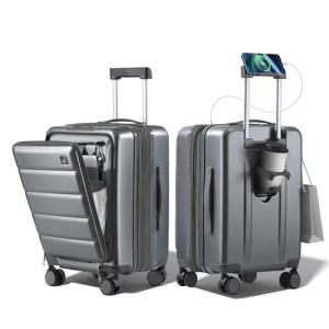 Island Elephant Expandable Carry-On Luggage with USB Charger