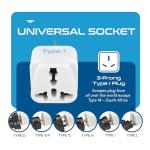 Grounded Universal Travel Plug Adapter for Australia, China, New Zealand