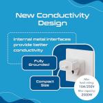 Grounded Universal Travel Plug Adapter for Australia, China, New Zealand