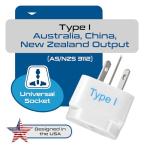 Grounded Universal Travel Plug Adapter for Australia, China, New Zealand