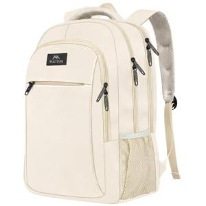 Beige Aviation Laptop Backpack, 15.6 Inch