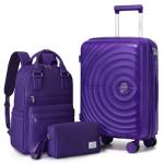 Lavender Expandable 3-Piece Hardshell Luggage Set