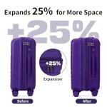 Lavender Expandable 3-Piece Hardshell Luggage Set