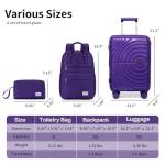 Lavender Expandable 3-Piece Hardshell Luggage Set