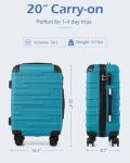 Coolife Hardside Carry-On Luggage with TSA Lock