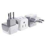 Brazil Travel Adapter Plug - Dual USA Input (3 Pack - Ultra Compact)