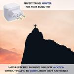 Brazil Travel Adapter Plug - Dual USA Input (3 Pack - Ultra Compact)