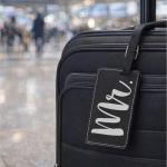 Mr & Mrs Matching Couples 2-Pack Leatherette Luggage Tags