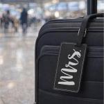 Mr & Mrs Matching Couples 2-Pack Leatherette Luggage Tags