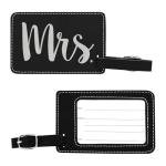 Mr & Mrs Matching Couples 2-Pack Leatherette Luggage Tags