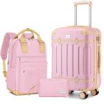 LARVENDER Expandable Vintage 3-Piece Luggage Set
