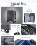 Durable 3-Piece Lightweight Luggage Set with Spinner Wheels