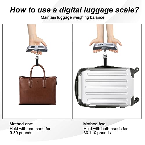 Portable Digital Luggage Scale - 2-Pack, 110lb/50kg