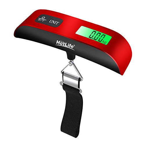 Digital Hanging Scale for Luggage and Travel - Red