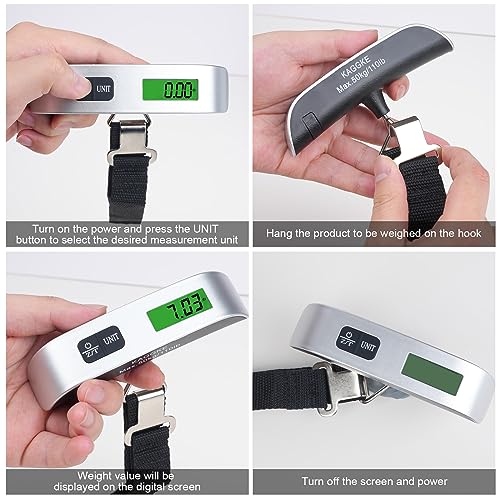 Portable Digital Luggage Scale - 2-Pack, 110lb/50kg