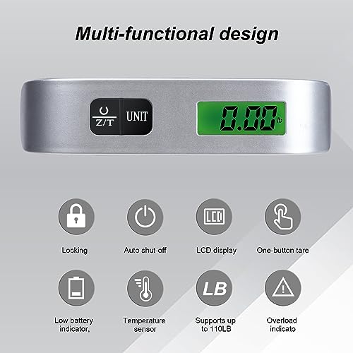 Portable Digital Luggage Scale - 2-Pack, 110lb/50kg