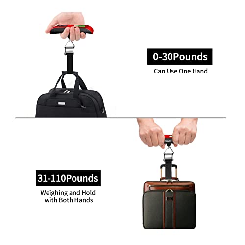 Digital Hanging Scale for Luggage and Travel - Red