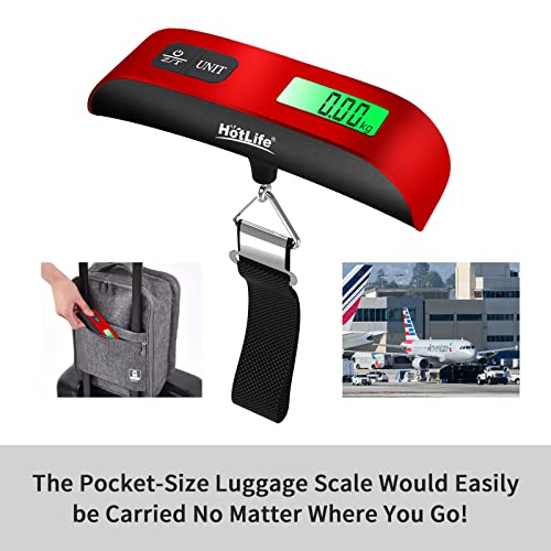 Digital Hanging Scale for Luggage and Travel - Red