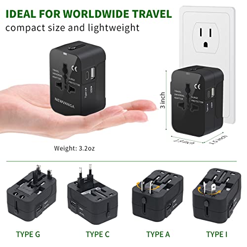 Worldwide Universal Travel Adapter with USB C