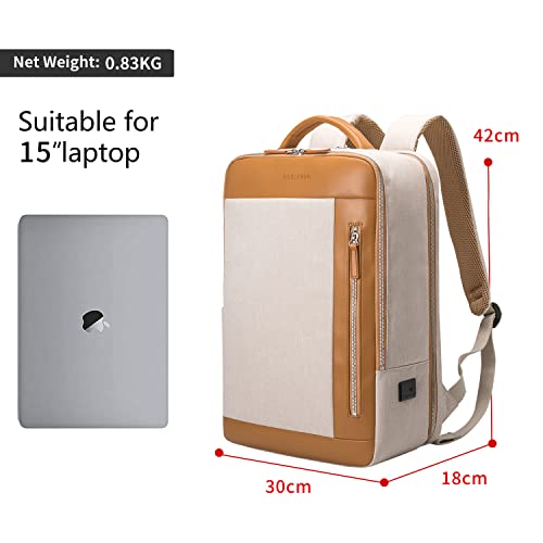 Nobleman Waterproof Business Laptop Backpack - Beige