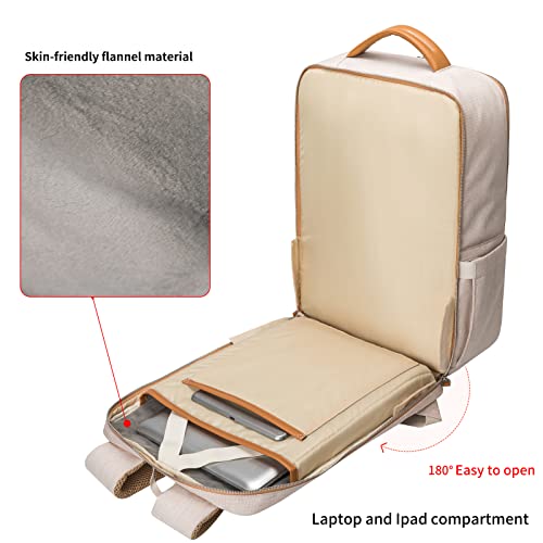 Nobleman Waterproof Business Laptop Backpack - Beige