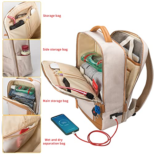 Nobleman Waterproof Business Laptop Backpack - Beige