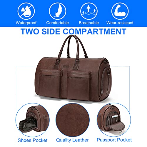 Modoker 2-in-1 Convertible Leather Garment Bag