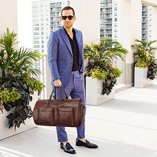 Modoker 2-in-1 Convertible Leather Garment Bag