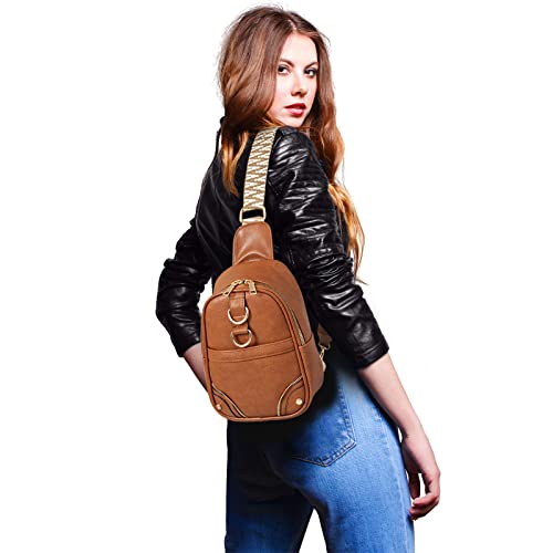 Women's Pink Vegan Leather Sling Bag - Aviation