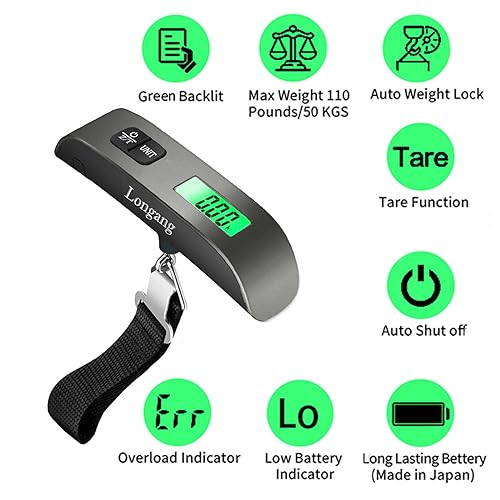 Longang 110 Lbs Digital Luggage Scale with Backlit