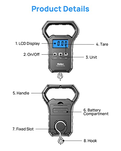 Aviation Fish Scale with Backlit LCD - 110lb/50kg